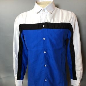 Color-Block Shirt (Royal Blue/White/Black)